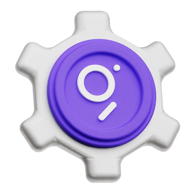 el icono 3D del token de cripto gráfico aislado en el fondo blanco