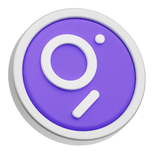 el icono 3D del token de cripto gráfico aislado en el fondo blanco