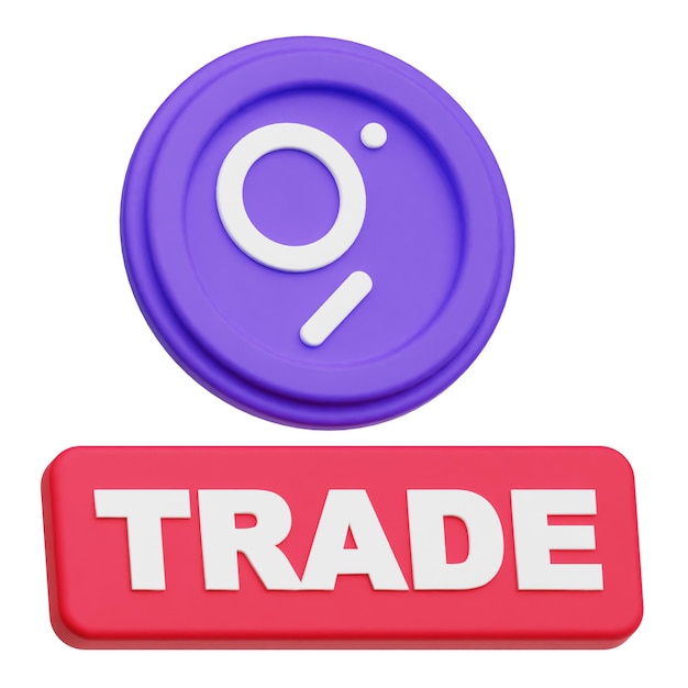 el icono 3D del token de cripto gráfico aislado en el fondo blanco