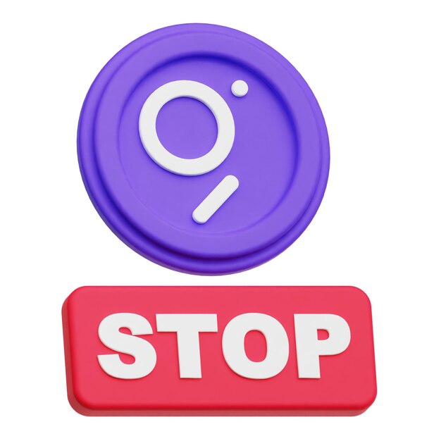 el icono 3D del token de cripto gráfico aislado en el fondo blanco