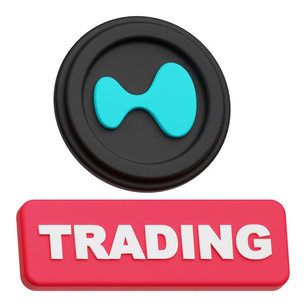 El icono 3D del token criptográfico HyperLiquid aislado en el fondo blanco