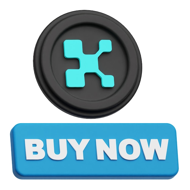 El icono 3D del token criptográfico Kaito aislado en el fondo blanco