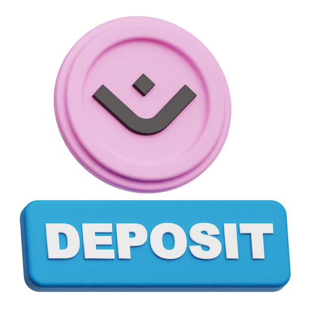 El icono 3D del token criptográfico Mantra aislado en el fondo blanco