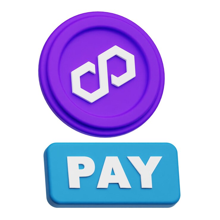PSD el icono 3d del token criptográfico del polígono aislado en el fondo blanco