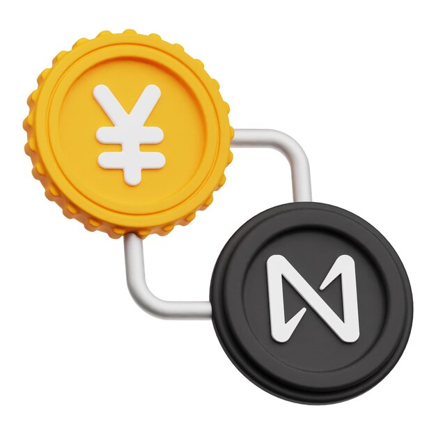 Icono 3D del token criptográfico del protocolo NEAR aislado en el fondo blanco