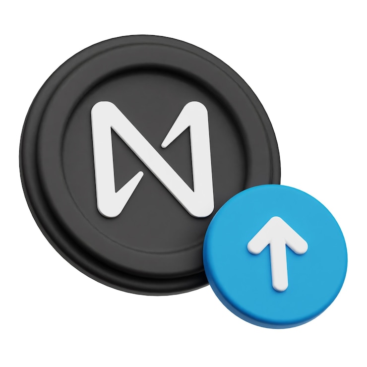 PSD icono 3d del token criptográfico del protocolo near aislado en el fondo blanco