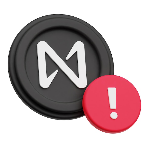 Icono 3D del token criptográfico del protocolo NEAR aislado en el fondo blanco