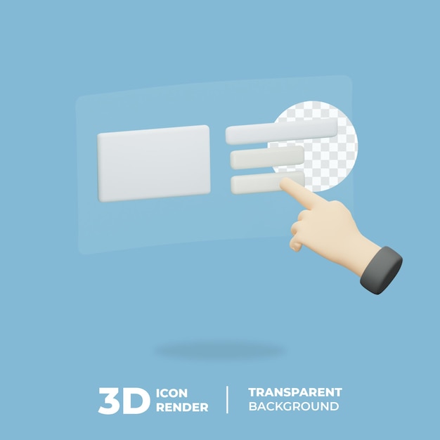 Icono 3D Toque virtual