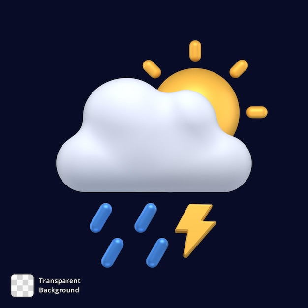 PSD icono 3d de una tormenta en el día