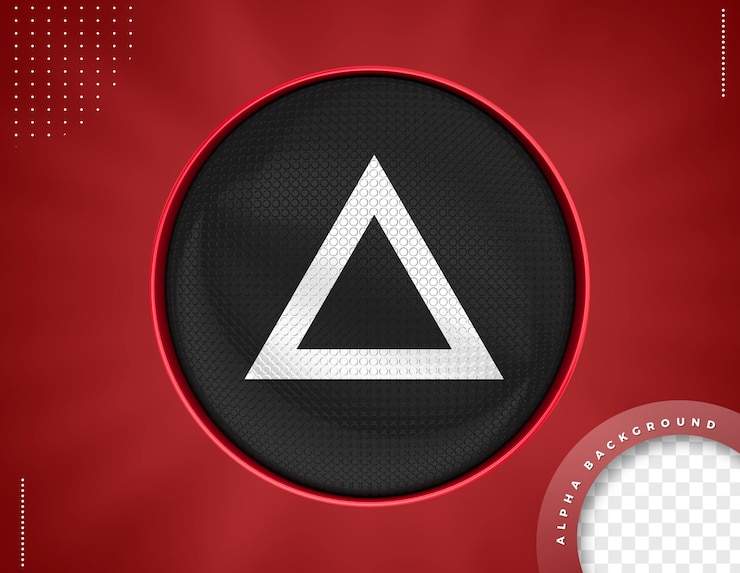 PSD icono 3d triángulo rojo para composición