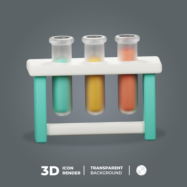 Icono 3D tubo químico