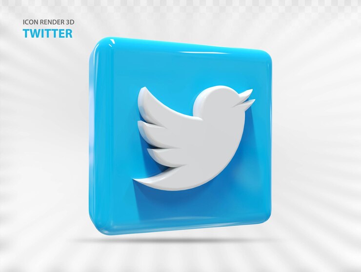 PSD icono 3d twitte creativo