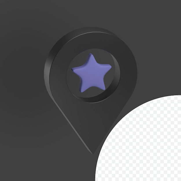 Icono 3d de ubicación negra