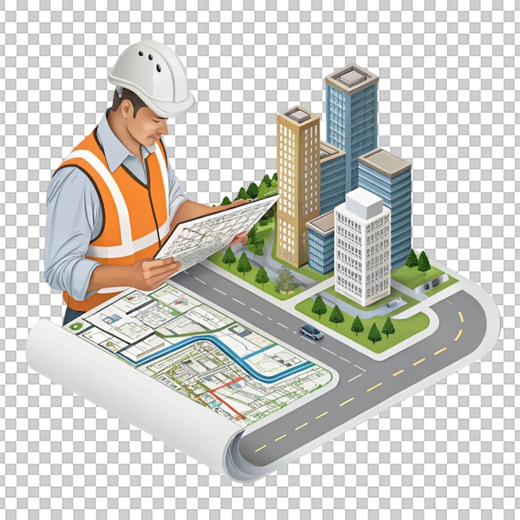 PSD icono 3d de urban planner con diseño técnico aislado en fondo blanco para imágenes de desarrollo de la ciudad