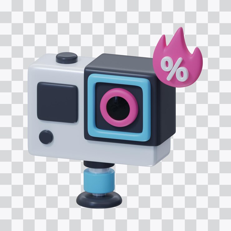 PSD icono 3d de venta caliente de cámara de acción