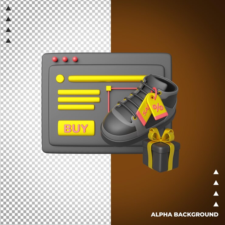 PSD icono 3d de venta de descuento