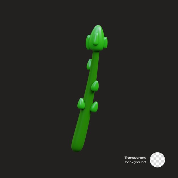 El icono 3D de las verduras de espárragos