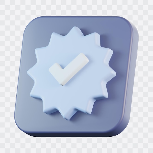 PSD icono 3d verificado