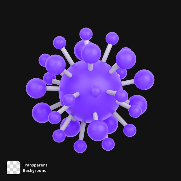 El icono 3D del virus