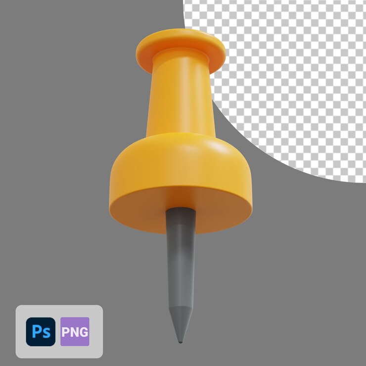 PSD icono 3d de vista inferior de pasador de papel