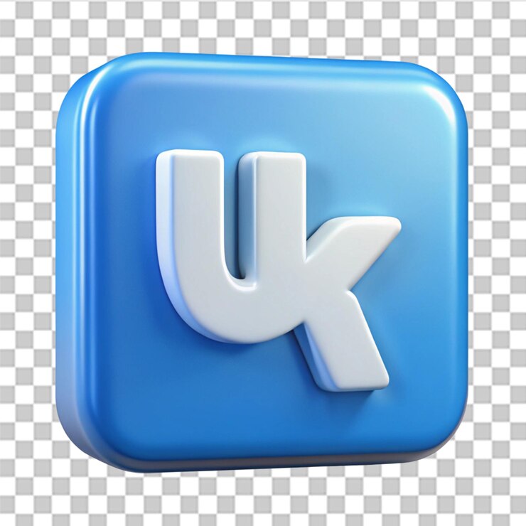 PSD el icono 3d de vkontakte aislado en un fondo transparente