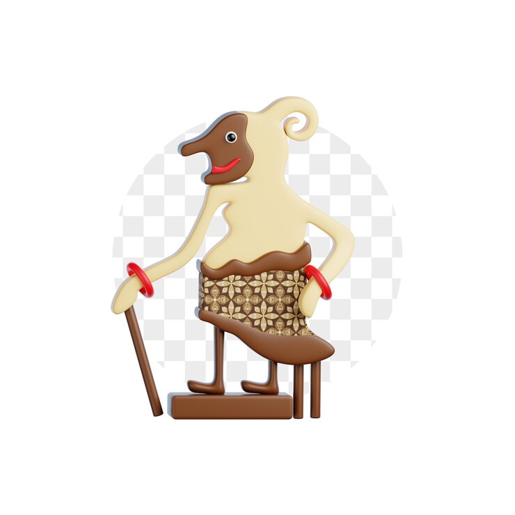 PSD el icono 3d de wayang kulit