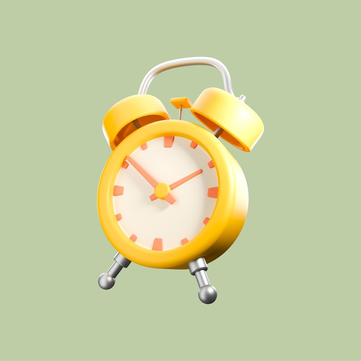 PSD un icono 3d weker amarillo con la hora de las 11 00