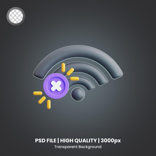 PSD icono 3d sin wifi