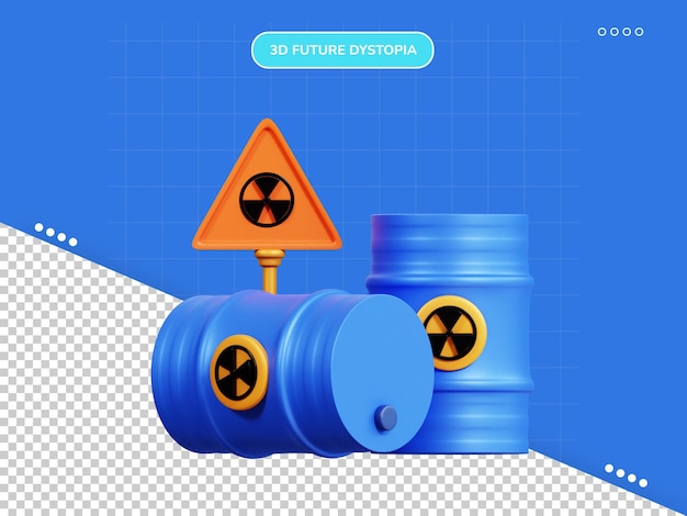 PSD icono 3d de zona radiactiva