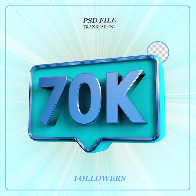 Icono de 70K seguidores - Logro en las redes sociales