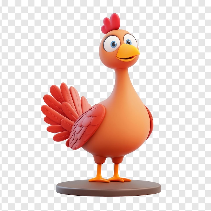 PSD el icono de acción de gracias de turquía 3d de dibujos animados minimalista aislado en fondo transparente