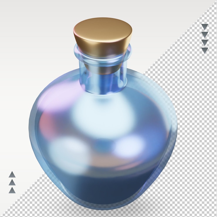 PSD icono de aceite esencial de ramadán 3d que representa la vista derecha