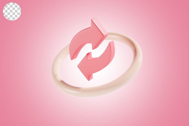 PSD icono de actualización con tema rosado