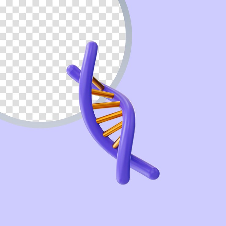 PSD icono de adn 3d render concepto para datos de información genética analizar química de salud biomédica