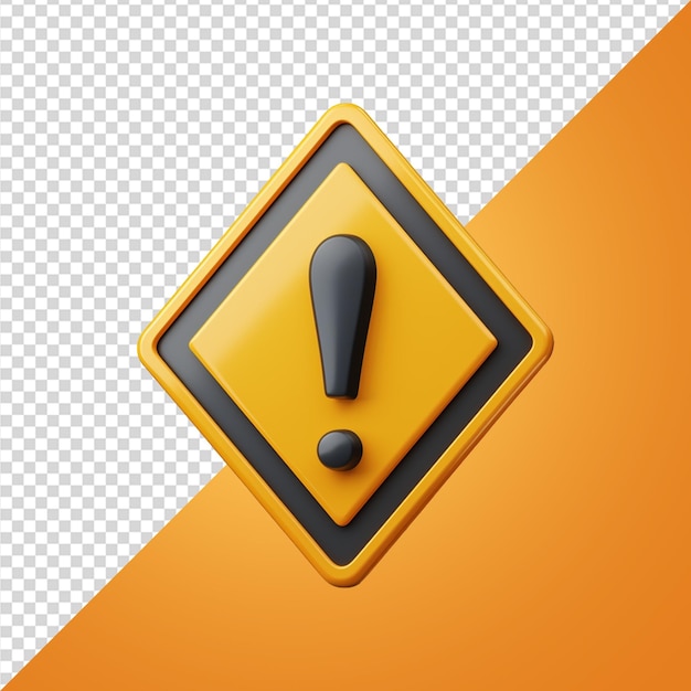 PSD icono de advertencia en 3d en png