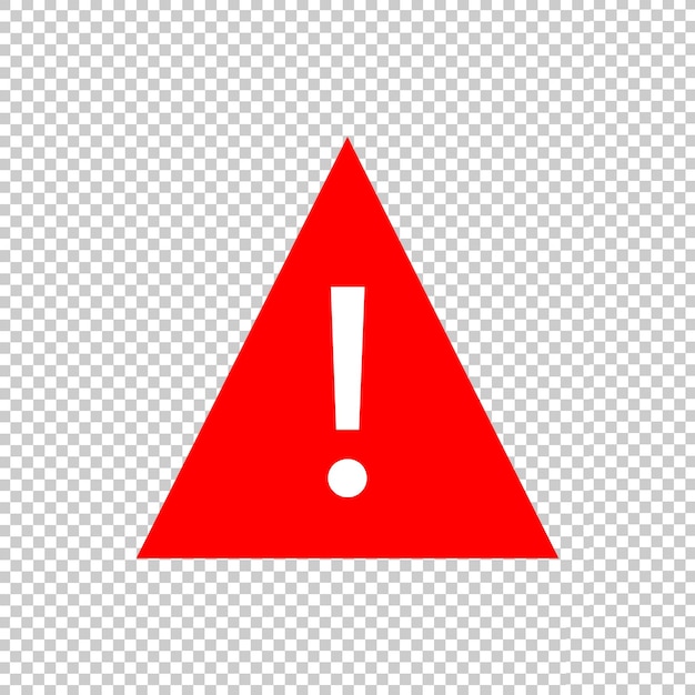 icono de advertencia elemento de diseño rojo y blanco sobre fondo transparente