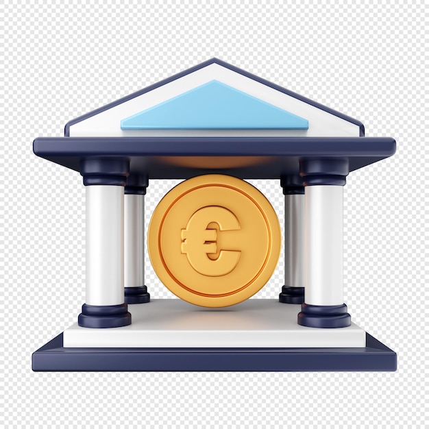 icono de ahorro de banco de moneda de dinero 3d