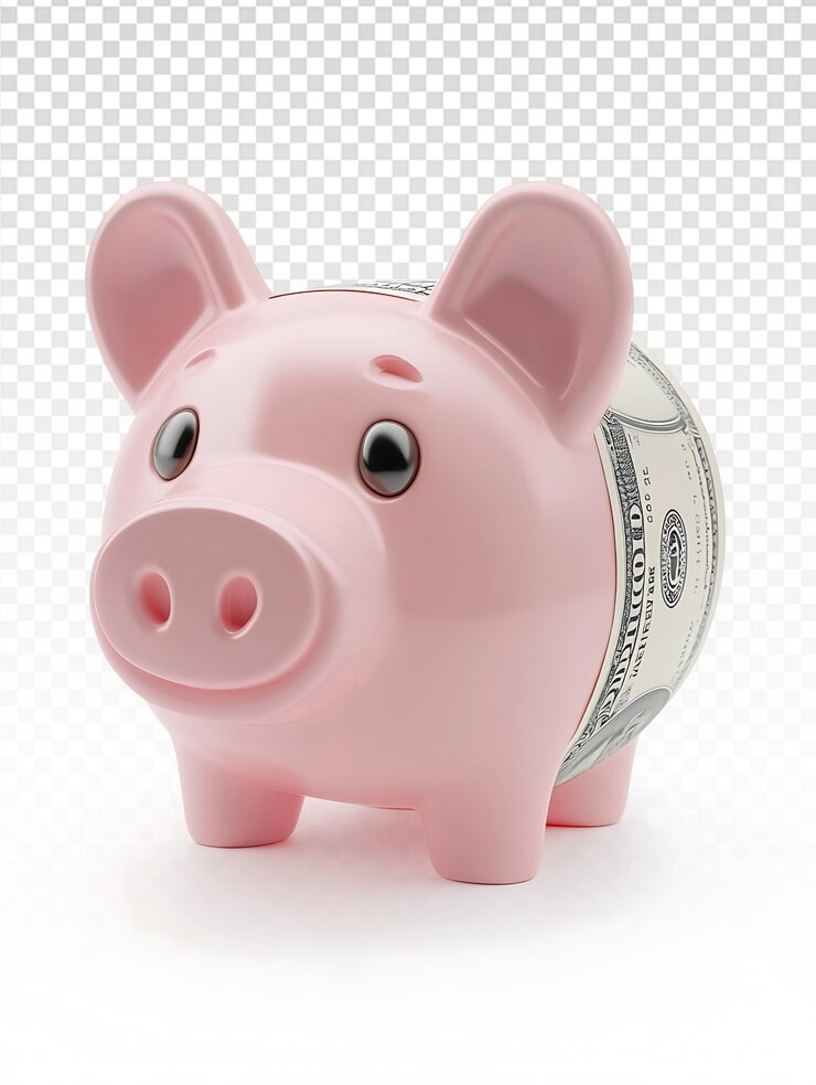 PSD icono de ahorro de dinero en 3d en fondo blanco