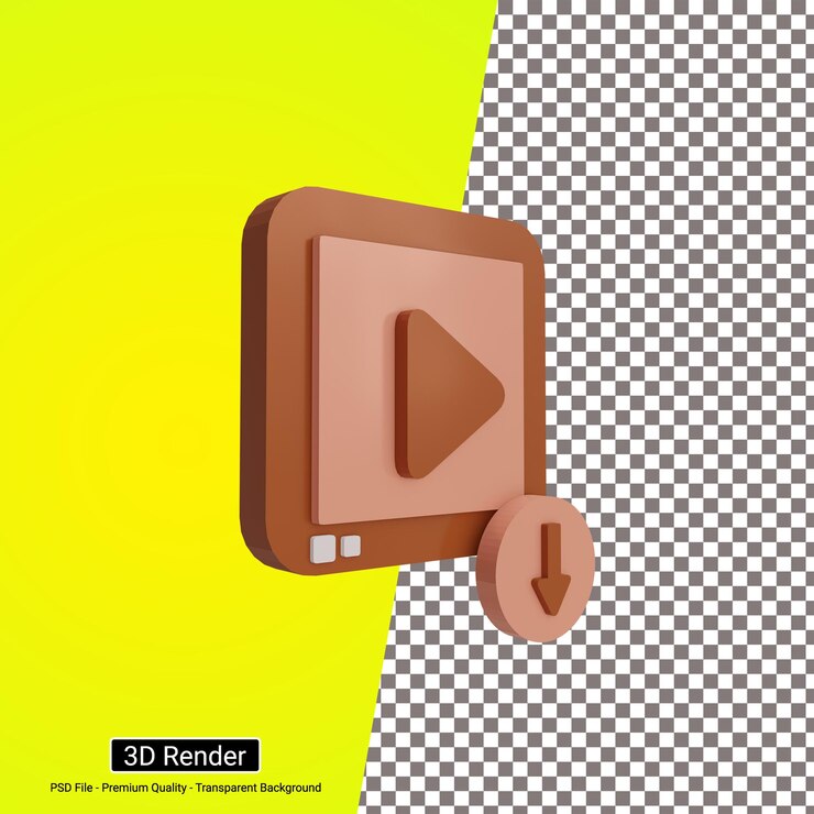PSD icono de ahorro de video 3d