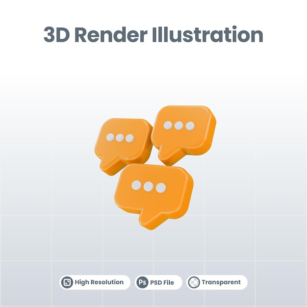 Icono aislado de diseño de burbuja de chat 3d