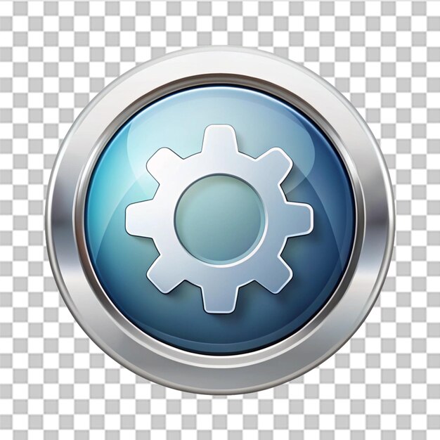 El icono de ajuste de la tecnología web del botón de engranaje de engrenaje aislado en un fondo transparente