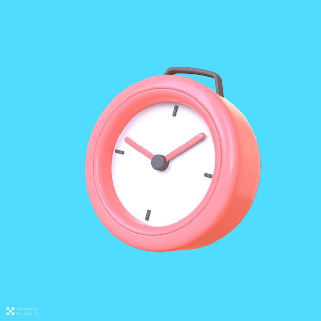 Icono de alarma de procesamiento 3d aislado