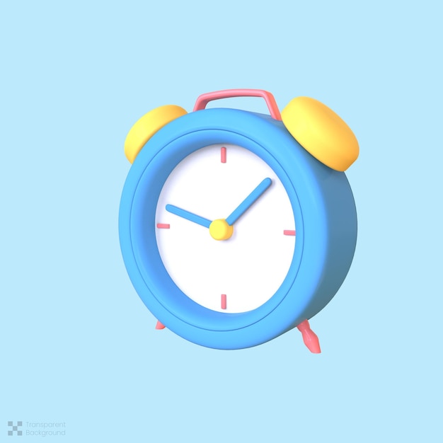 Icono de alarma de procesamiento 3d aislado