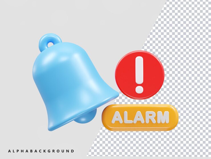 PSD icono de alarma representación ilustrada en 3d
