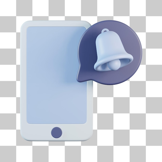 Icono de alerta de notificación de teléfono 3D