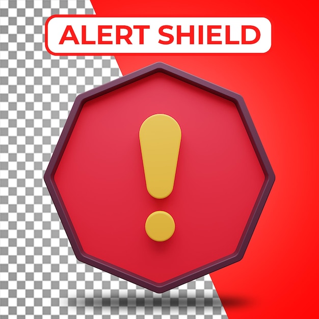 PSD icono de alerta o error rojo redondo 3d