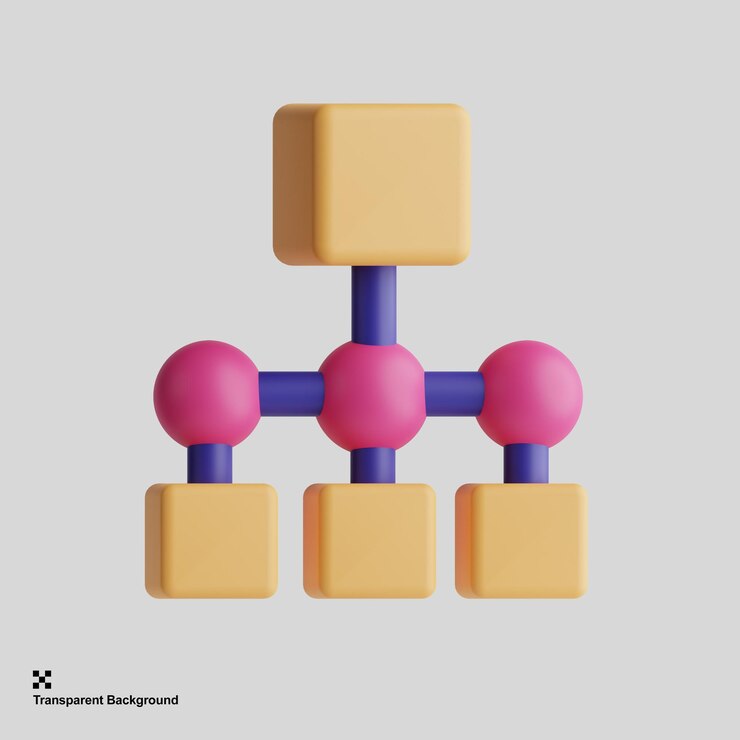 PSD icono de algoritmo de estructura 3d