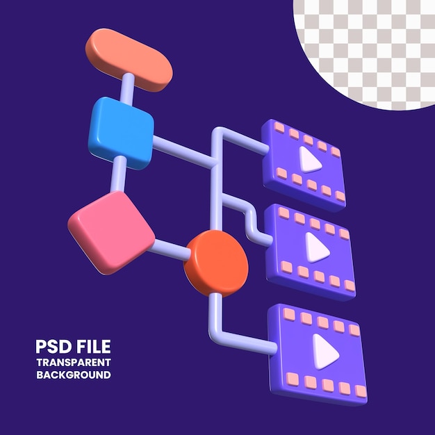 Icono del algoritmo Icono de la ilustración 3D