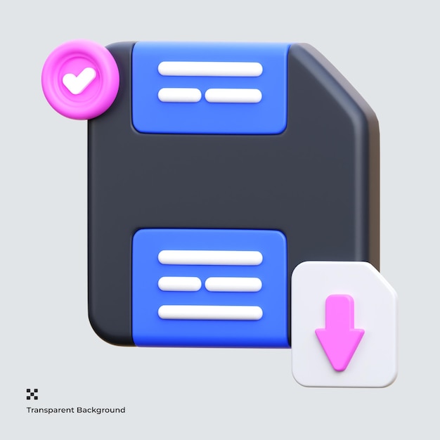 Icono de almacenamiento en 3D
