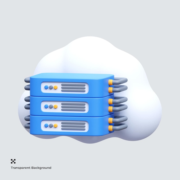 PSD el icono de almacenamiento en la nube 3d